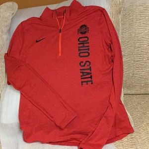 Nike dry fit Ohio State quarter zip long sleeve top. Size women’s large. Red.